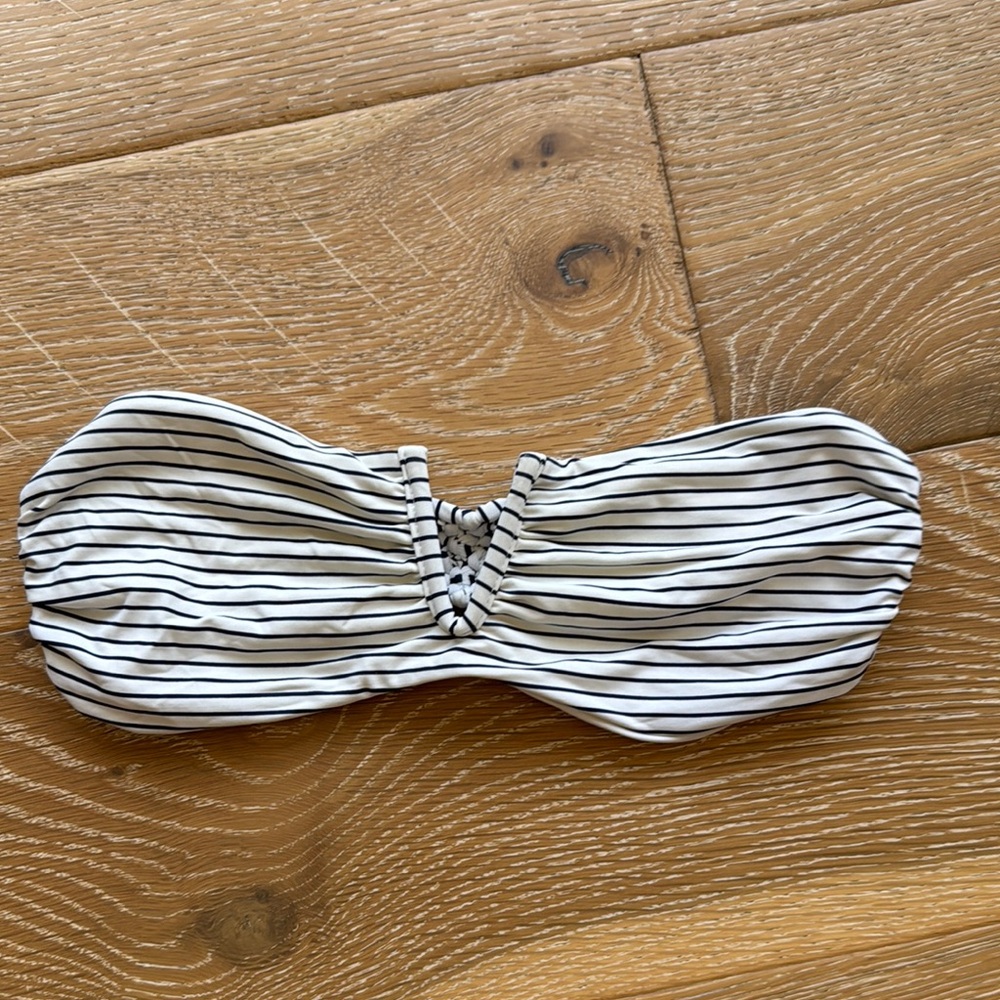 Frankie’s Bikinis Striped Bandeau Bikini Top sz XS